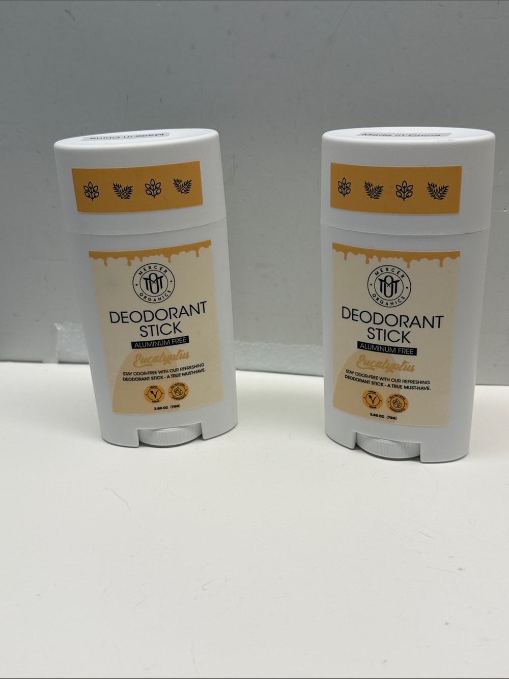 2 Mercer Organics Eucalyptus Deodorant Stick - NEW